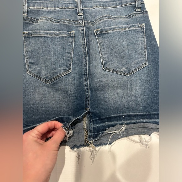 Kancan Denim Mini Skirt Women’s 25 Blue Distressed Raw Hem - Picture 5 of 7